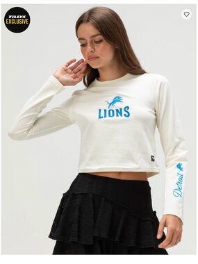 NWT Detroit Lions Cream Long-Sleeve Cropped Top Tilly’s Size XS